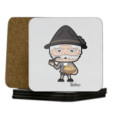 Da Oid Sinzer Leberkassemmel Korkuntersetzer 5er Set 95 x 95 mm Weiss Karkopf Front